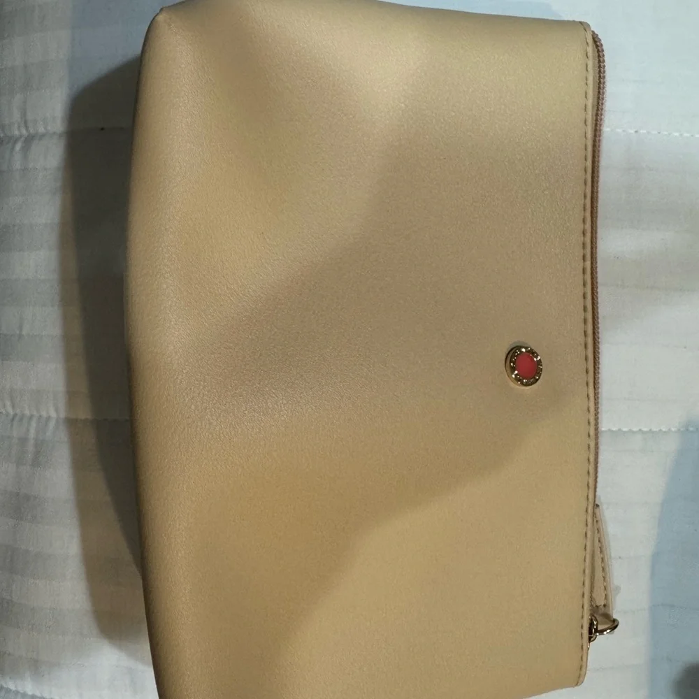 Cosmetic Pouch with Gold Accent